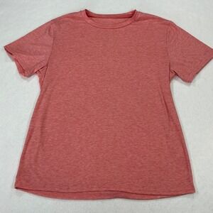 Unbranded Women Heathered Coral Pink Short Sleeve Crew Neck T-Shirt Size M